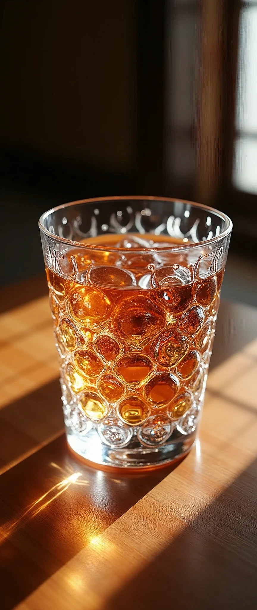 (masterpiece:1.2, Highest quality,Highest quality,Very detailedな:1.2),(Very detailed),8k,(Realistic),(RAW Photos:1.2),Elaborate photos,8k,wallpaper,(Written boundary depth),(Sophisticated lighting:1.2),Beautiful glass cups are displayed in the Japanese-style room..,(A glass cup with a beautiful geometric pattern that resembles a kaleidoscope),(Japanese traditional craft style)
