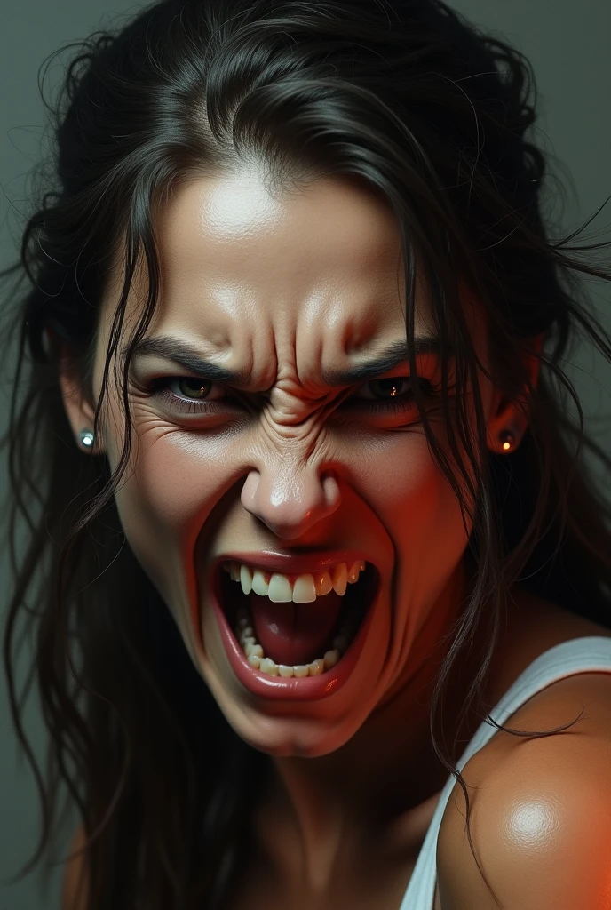 the fury on her face of a woman