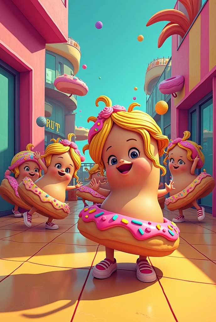 dounts dancing with banana clip