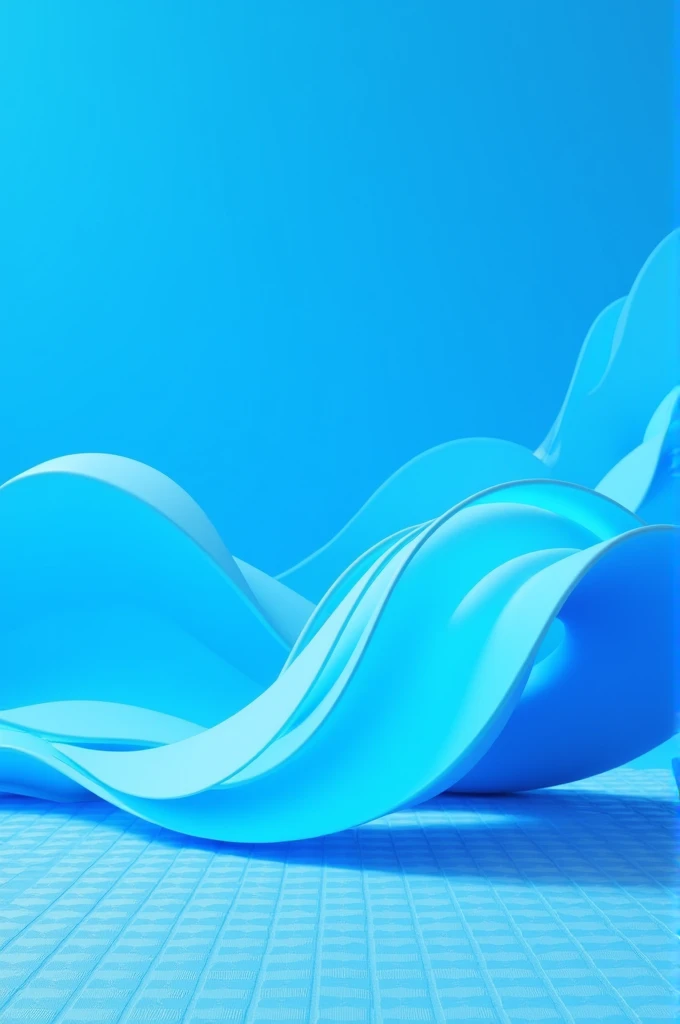 Futuristic blue background with waves and a light blue checkered base
