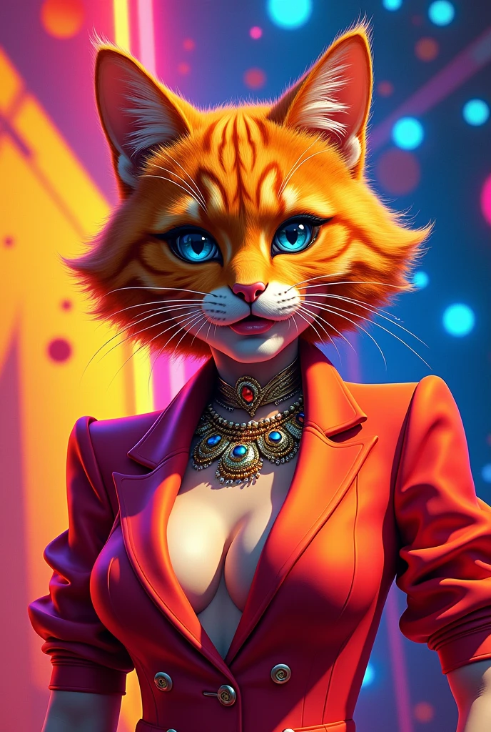 Diva pop with orange cat face