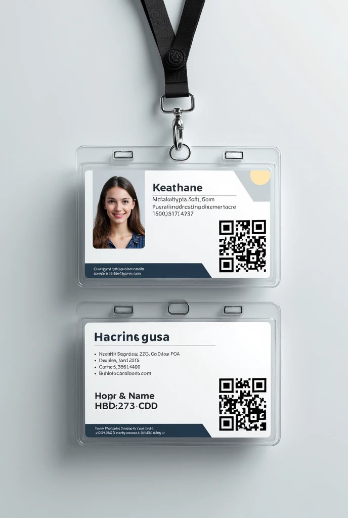 Create a Name Badge for me/Surname, photoshot, Date of birth, city and state in front QRCode with the report and emergency contact telephone number + name of the person responsible on the back