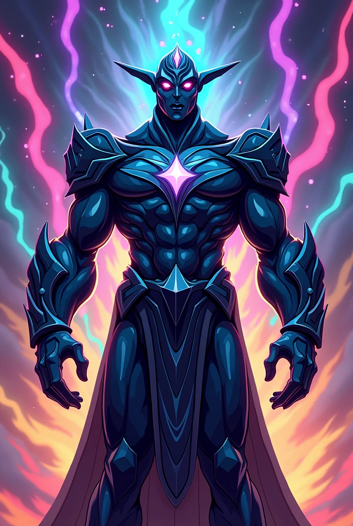 Create black diamond as a god, cartoon style