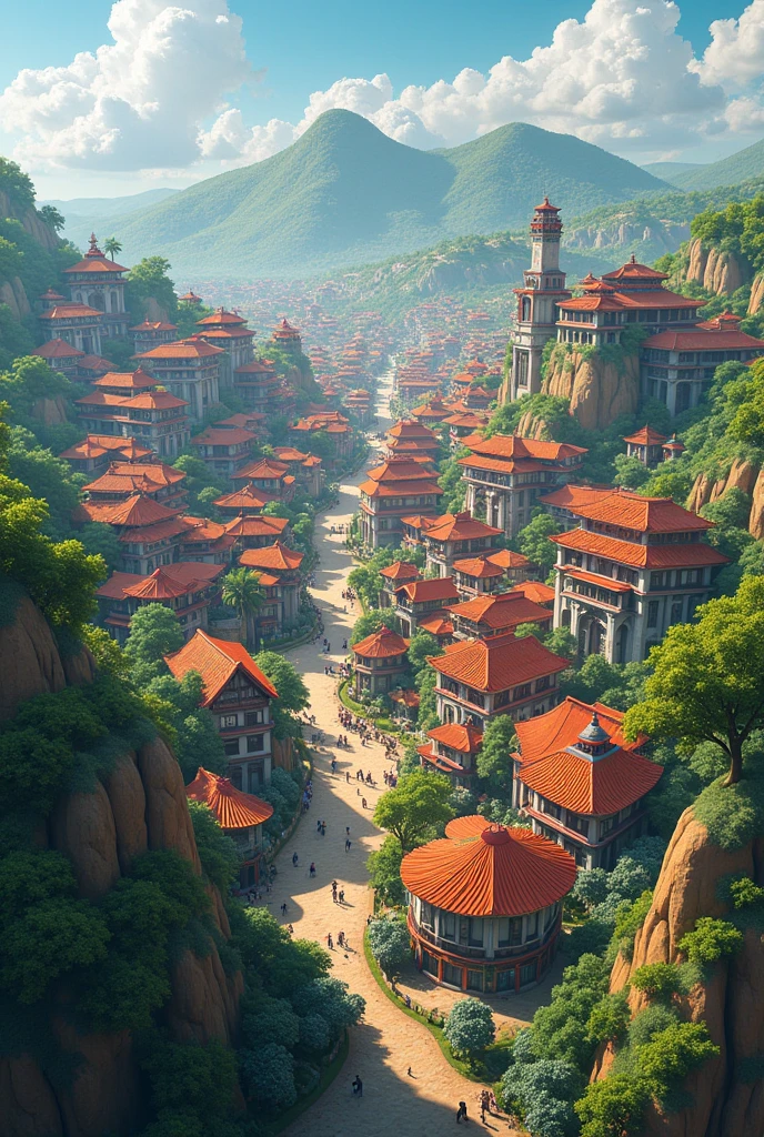 Bonta wafku city aerial view with houses and everything