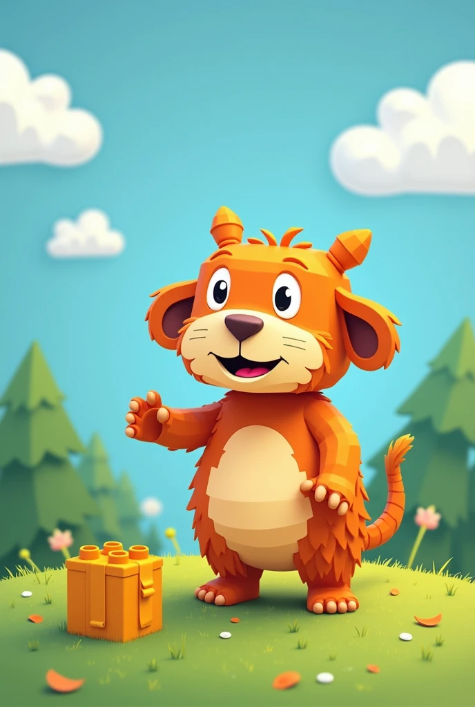 Create an image of Hello Kit in building blocks