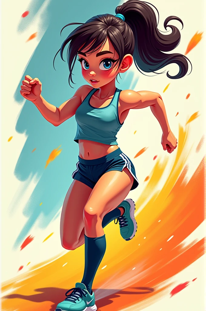 Animated athlete girl