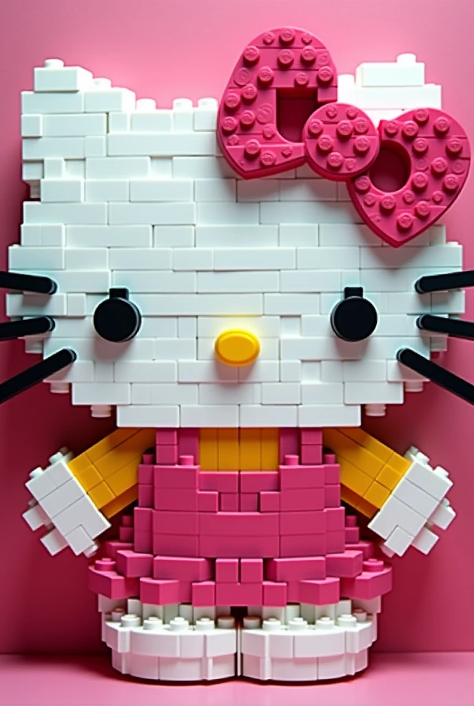 Create an image of Hello Kitty in building blocks