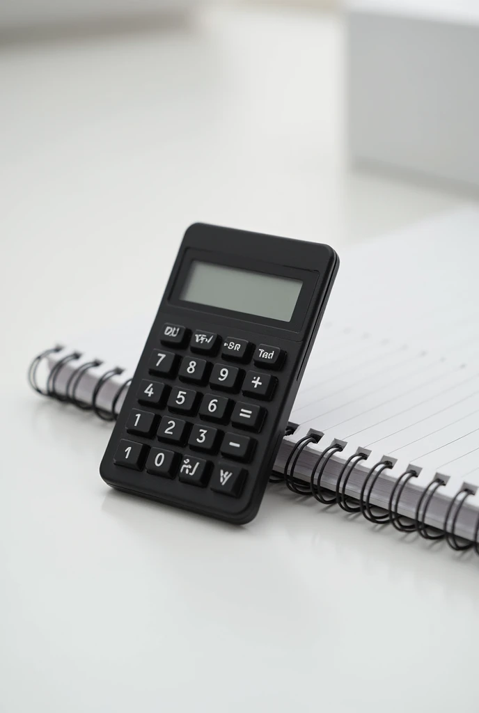 Calculator 5 cm black and white, Unpainted