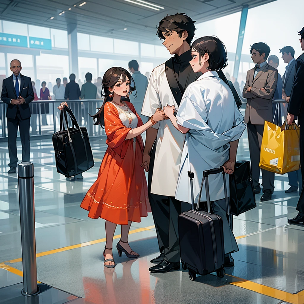 Two Tamil couples meet outside the airport 