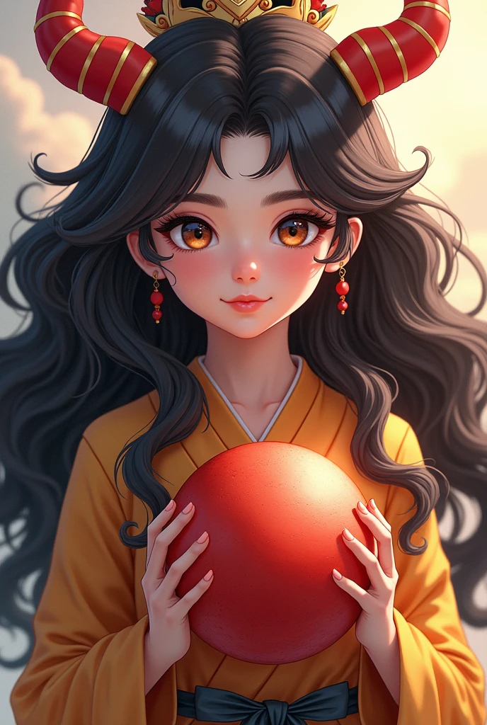 Beautiful girl with wavy long hair,dragon_ball