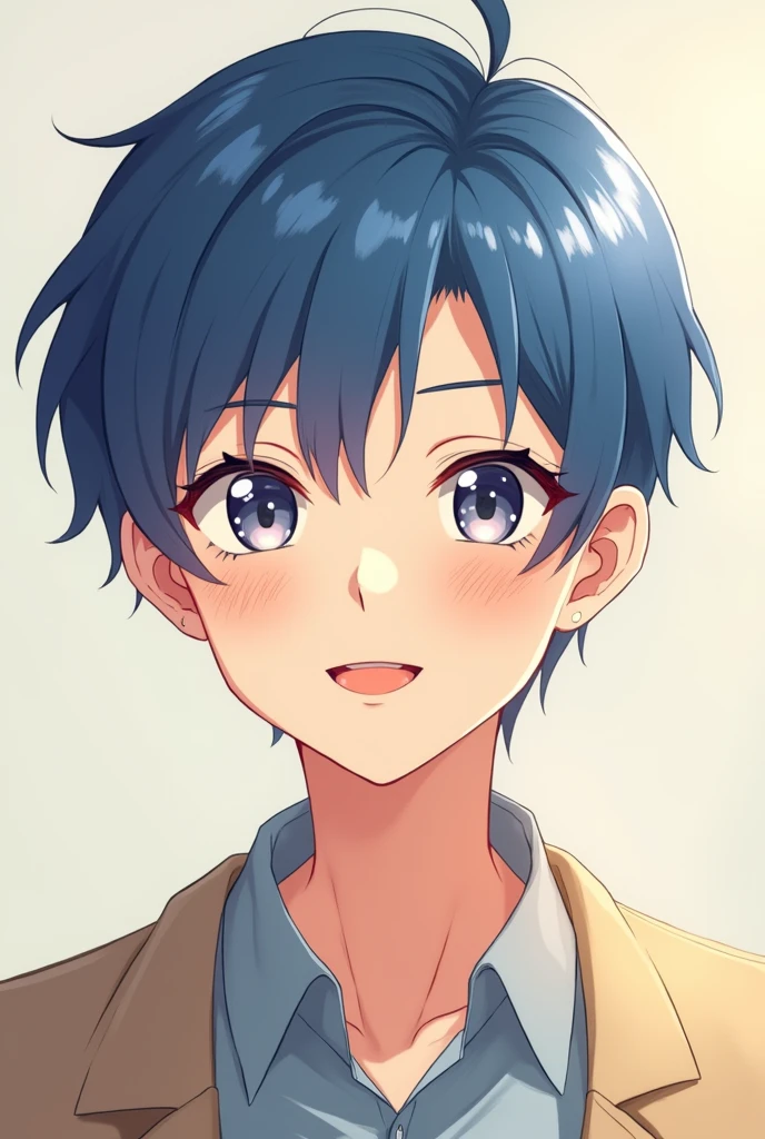 man neat blue brother kind lol handsome anime-like