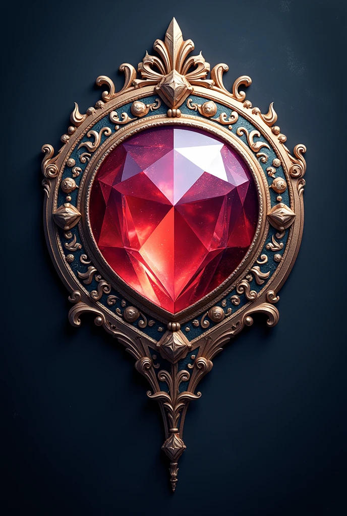 beautiful round diamond shield in fantasy style