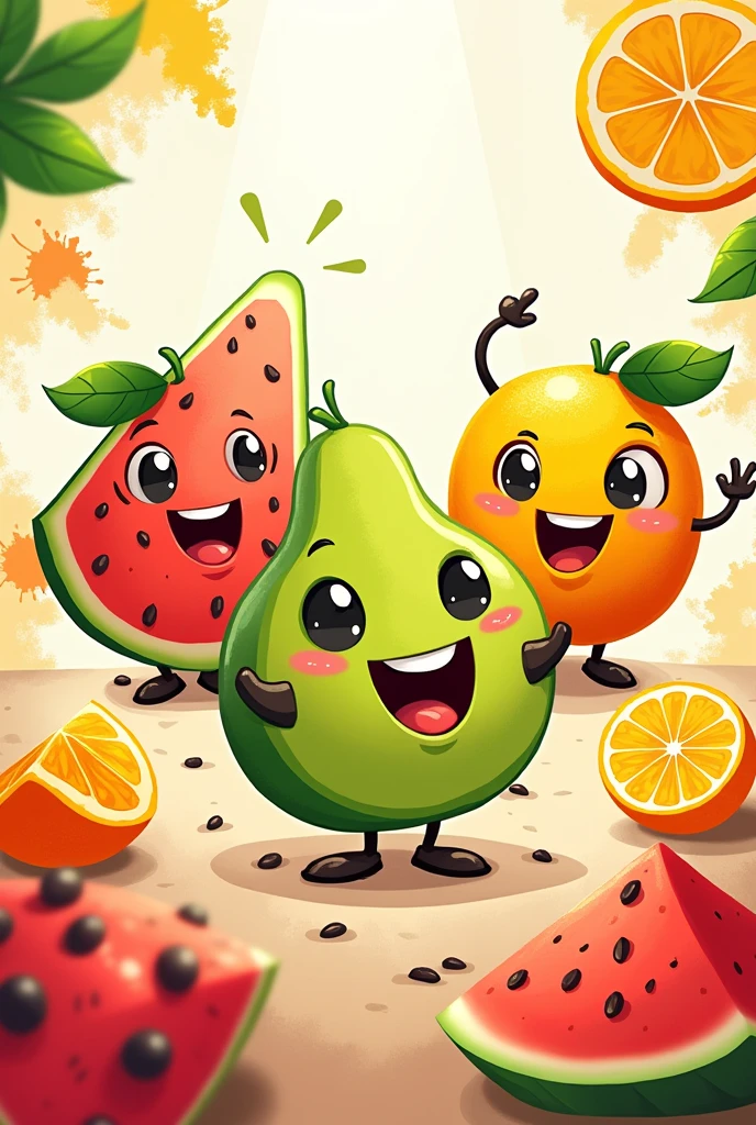 make a banner/cut fruit sales pamphlet as interesting as possible like being ticked