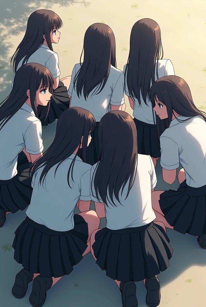 Kneeling man with mustache and goatee holding his friend's head passed out on the floor trying to wake him up, blood on hands, Personagem de anime,  ( ( Directed by: Shinkai Makoto ) ), arte cg anime suave, filme anime de alta qualidade ainda, bela cena de anime
