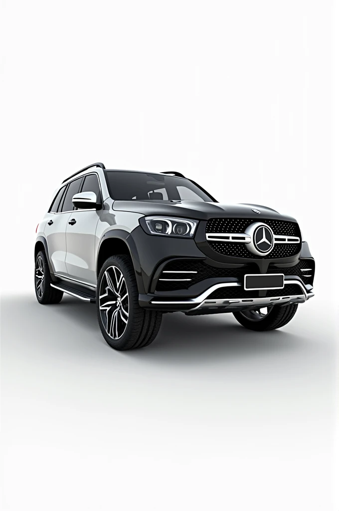A Mercedes benz gls 600 black car fallen on white fortuner car, and fortuner got 30 % of damaged caused by Mercedes benz gls 600
