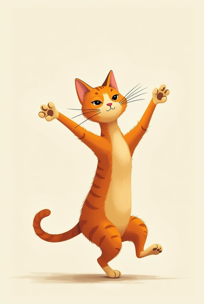 Cat on its hind legs and with its front legs open, you can leave its front legs open as if it were dancing, leave it facing forward and do the same thing, but in a different color.