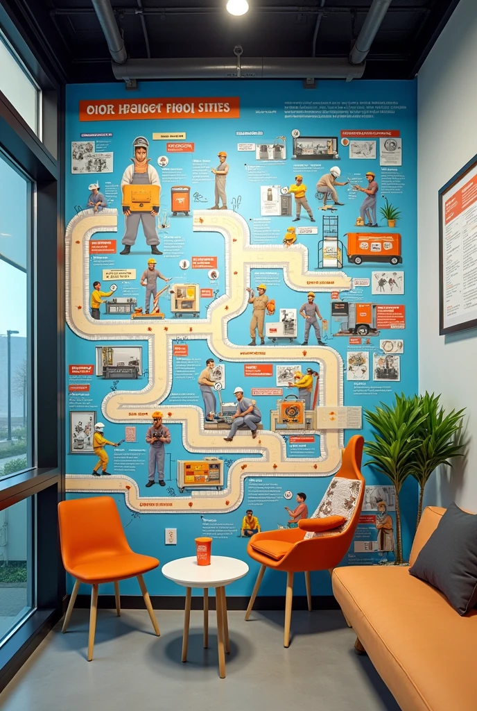 An informative mural on safety and health at work