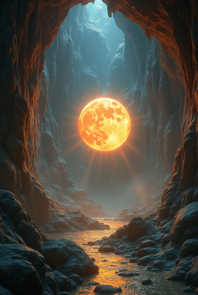 Sun and moon inside a cave