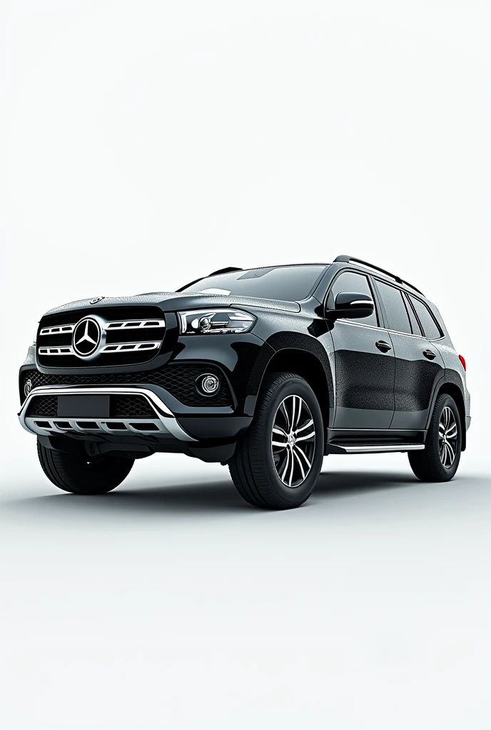 A Mercedes benz gls 600 black car fallen on white fortuner car, and fortuner damaged