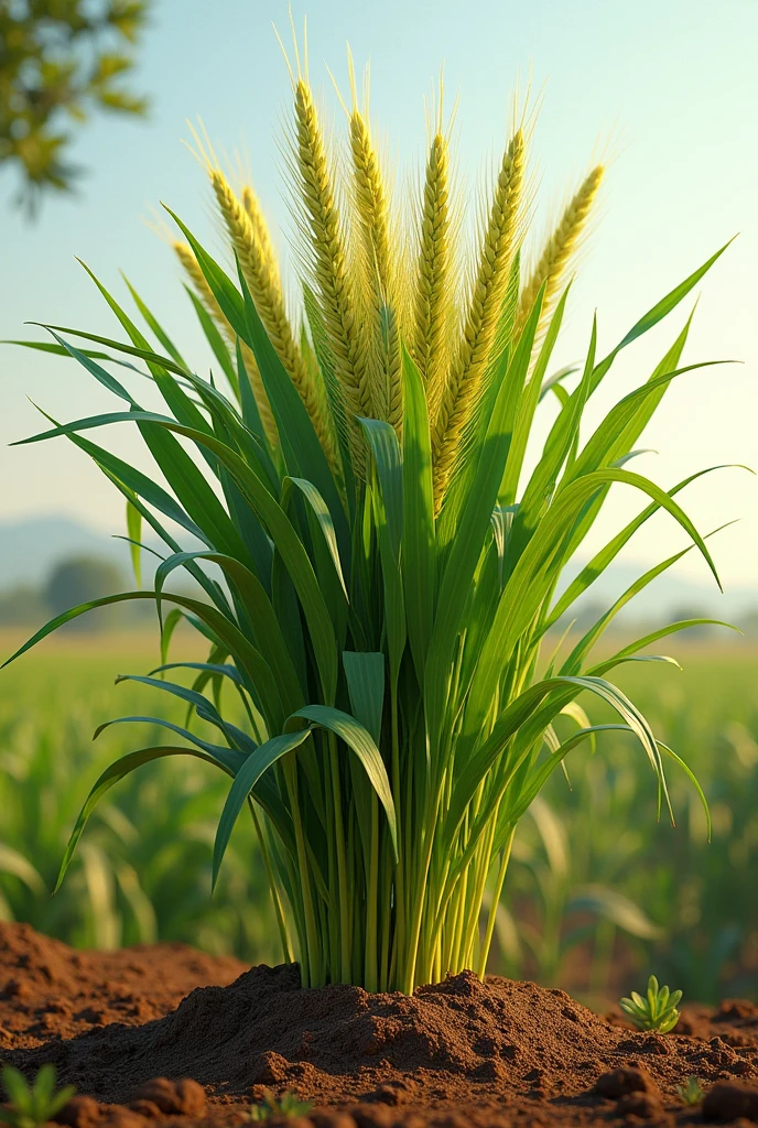 Une image claire et net d'une plante de mil africain de haut jusqu'en bas