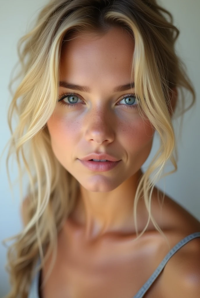 want to create an 18-year-old woman with blonde hair, blue eyes, and fair skin