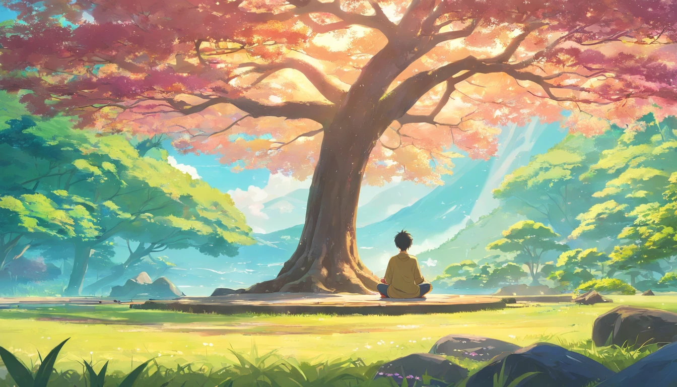 After years of searching, he meditates under the Bodhi tree, achieving enlightenment and discovering the Four Noble Truths and the Eightfold Path.