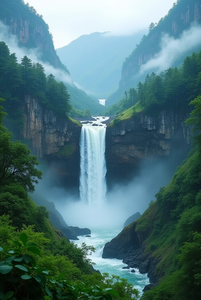 beautiful video peaceful climate beautiful mountain 7 sister fall rain

