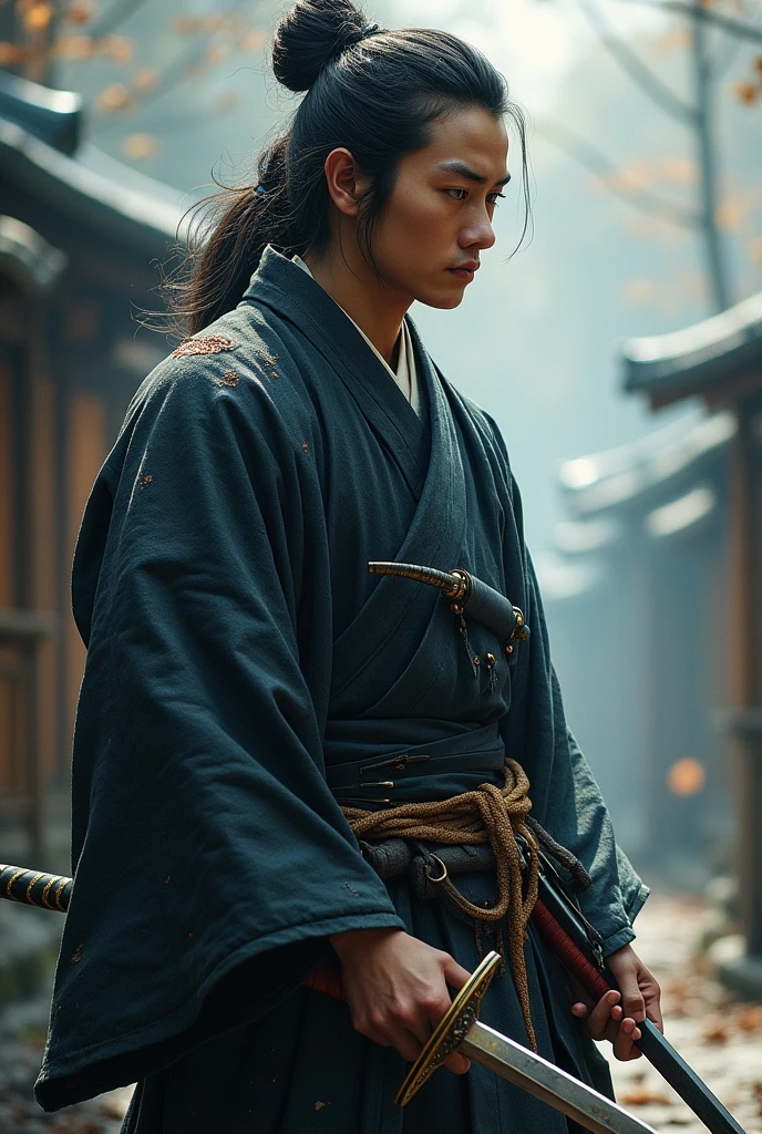 Certainly! Here's a prompt for a story featuring a male samurai:

---

**Prompt:**

In feudal Japan, a seasoned samurai named Hiroshi is tasked with an unusual mission. The once-peaceful village he was born in is now plagued by mysterious disappearances and an aura of dark magic. As Hiroshi delves deeper into the investigation, he discovers that his own family’s past is intertwined with the village’s plight. Struggling with his code of honor and the emerging secrets about his lineage, Hiroshi must confront his inner demons and an ancient malevolent force to protect the people he swore to defend. As he battles both external and internal conflicts, Hiroshi learns that the true strength of a samurai lies not just in his sword, but in his heart and spirit.

---

Feel free to tweak or expand upon this as needed!
