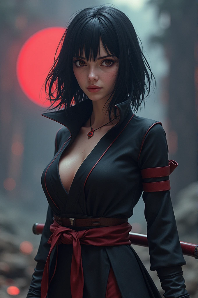 Create an adult female sasuke image