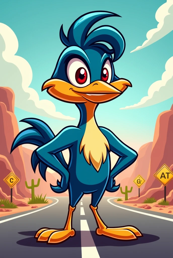 Mascot for a driving school named Ativa, a roadrunner