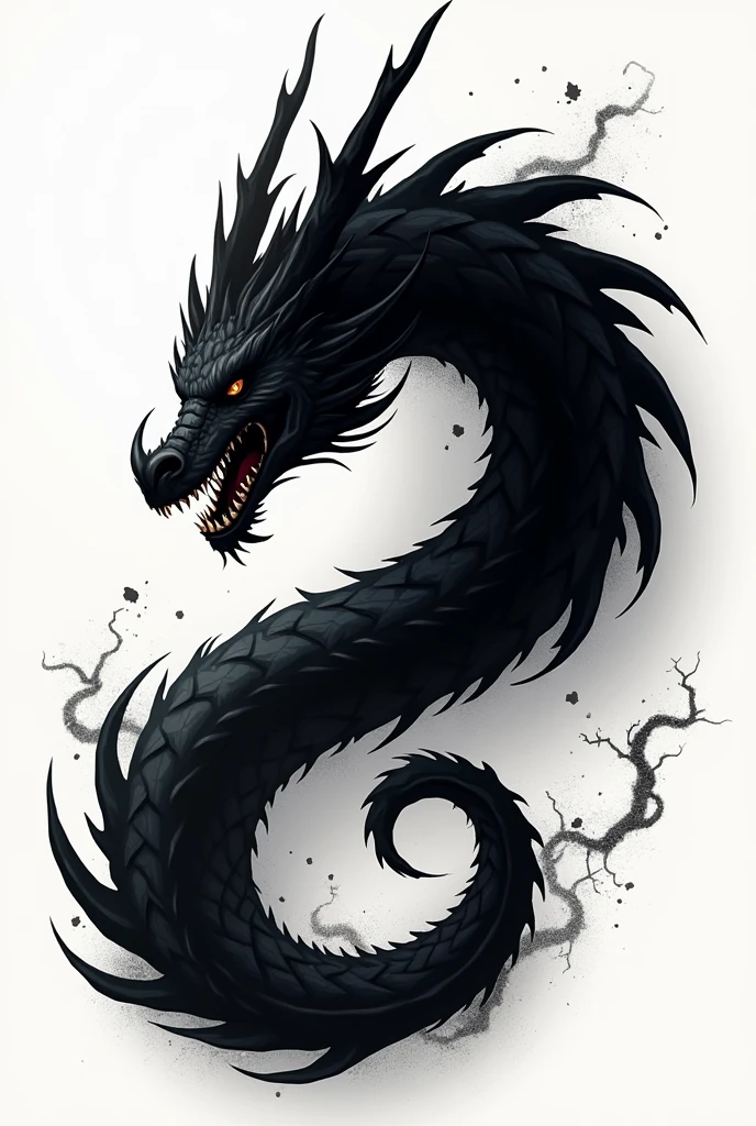 shadow of a black dragon without a face png only vector
