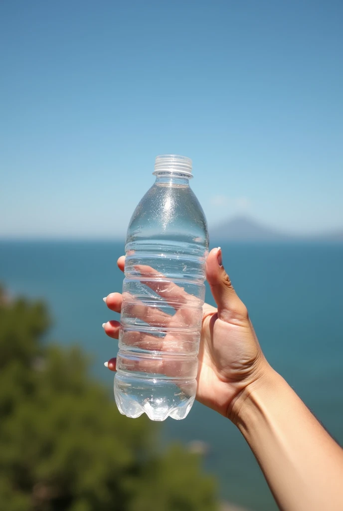 hand throwing away plastic bottle