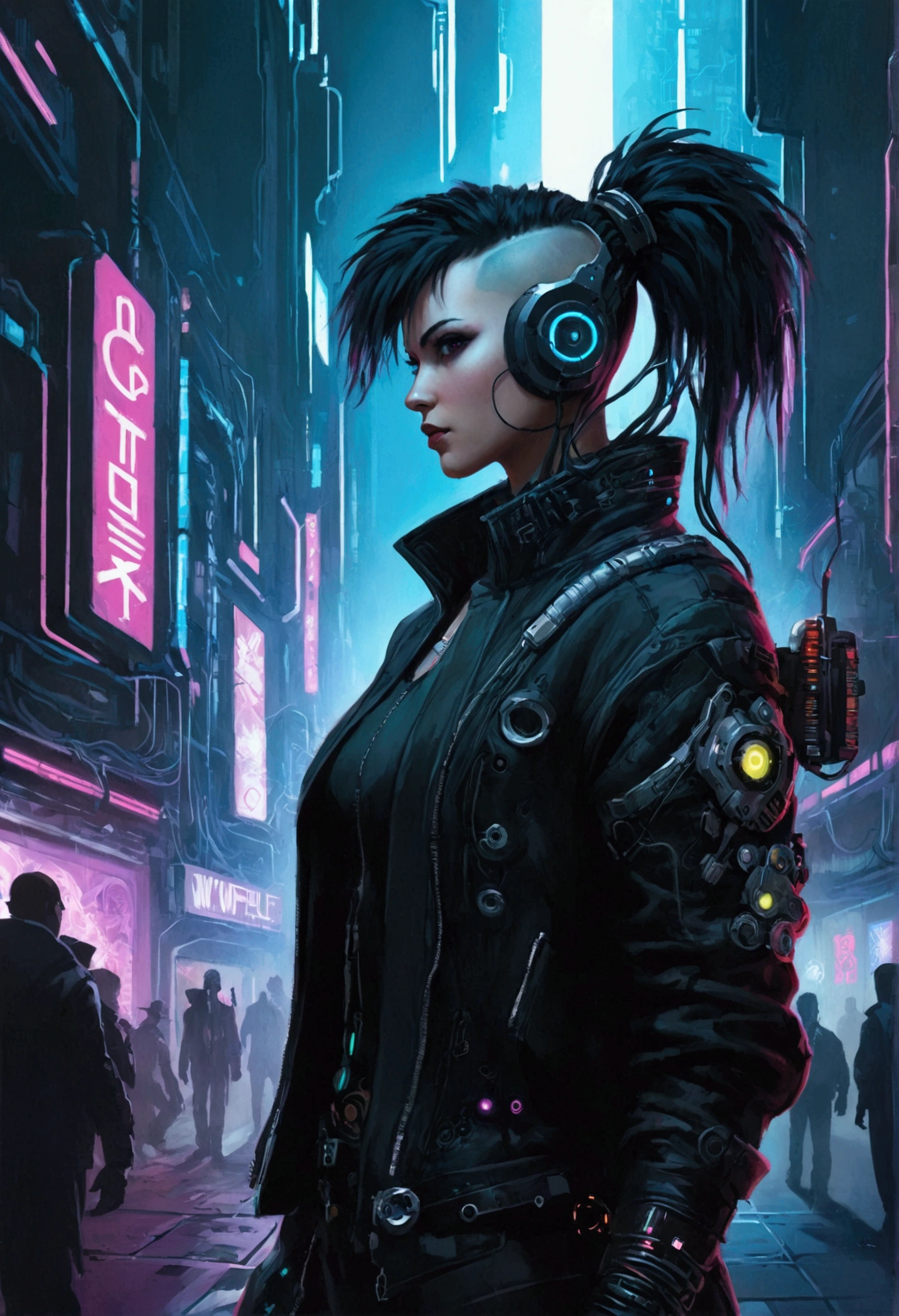 album cover "Shadows of cyberpunk" artista SergeWolf. cyber punk
