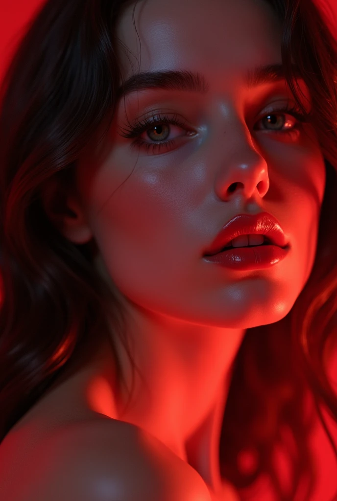 (best quality, ultra-detailed, photorealistic: 1.39), bright and vibrant colors, studio lighting, romantic expression, Just a girl Beautiful , Beautiful medium breasts, detailed skin, perfect lips, red lips, just a girl in love, cinematic lighting