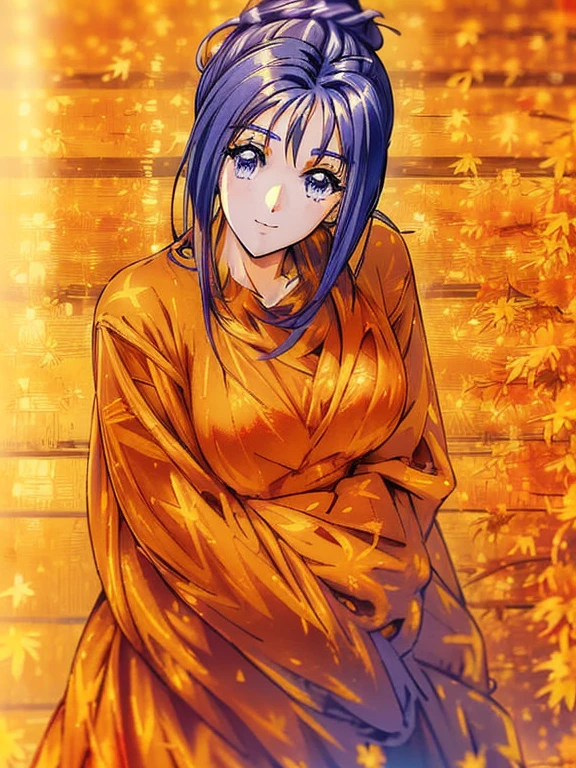 ((masterpiece)),((Ayako Katagiri)),((Katagiri Ayako)),((Mischievous Smile)),Anatomically perfect fingers,(((Champs Elysees in Autumn))),(((Cafe Terrace))),(((Autumn-like dress)))