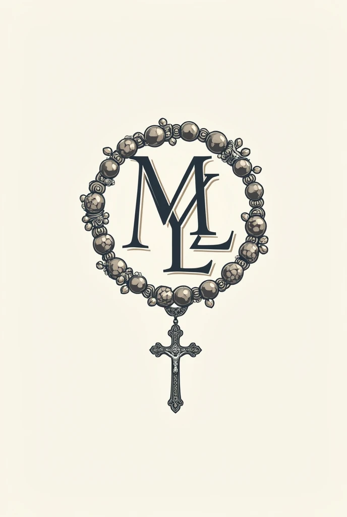 A logo with the initials MYL and a rosary
