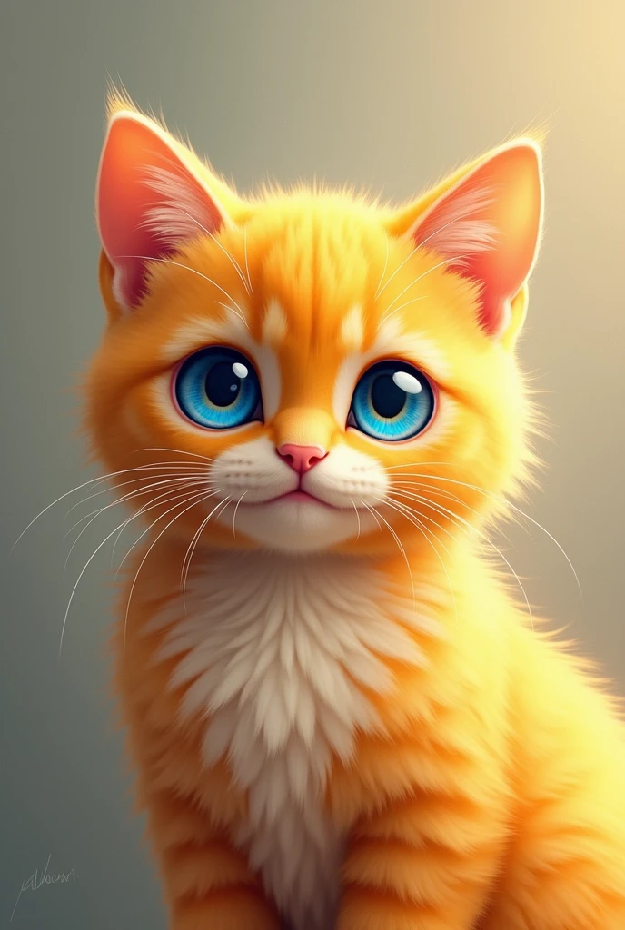 Yellow cat with blue eyes
