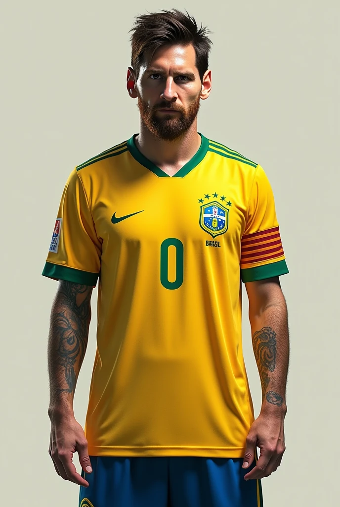 Leonel Messi with the Brazil jersey