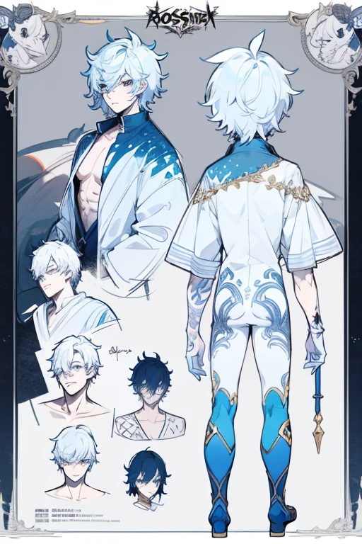 (Masterpiece, best quality), detailed, 1 man, ((character concept art)), ((character design sheet, same character, front, side, back)), full body, body complete, 1 Male angel, 1 Man angel, Detailed face, character design sheet,full bodyesbian, Highly detailed, character sheet, character design, Many parts, dark skin, angel wings, short blue hair, angel outfit, muscle male god, male clothes, masculine, muscle man, male muscle, manly, male angel, Muscle male short blue hair,beautiful man, beautiful muscle man, abs, pectoral muscle