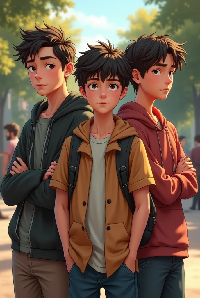 
Three attitudes boy 
friends 