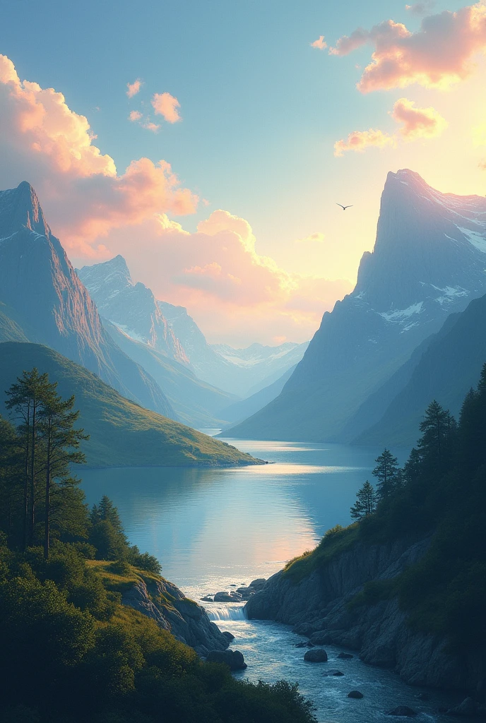 Facebook profile picture with no people, showing a beautiful scenery with message of moving forward