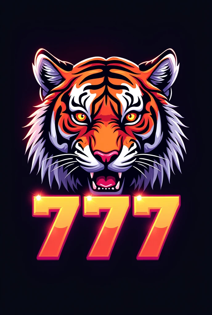 make a podcast logo image with the name "777" with flashy colors and a TIGER mascot WITH A LOT OF MONEY AND A LOT OF HORNY WITH A PANTING NAUGHTY FACE