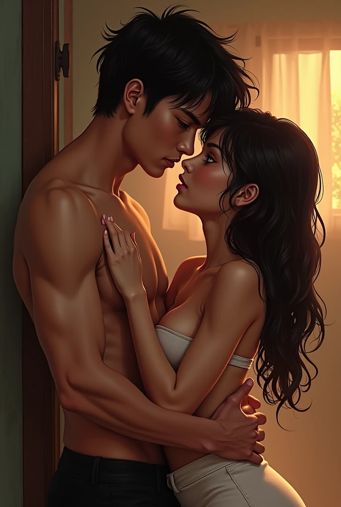 asian woman, touching asian man&#39;s penis 