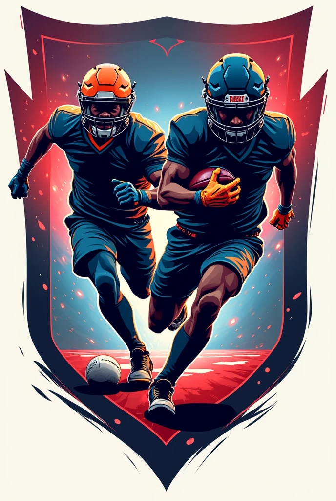Create a flag football logo with intensely 2