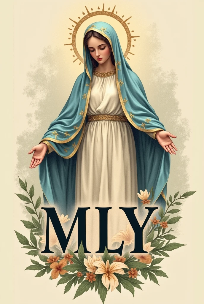 A logo with the initials MLY and the Virgin Mary of Fatima