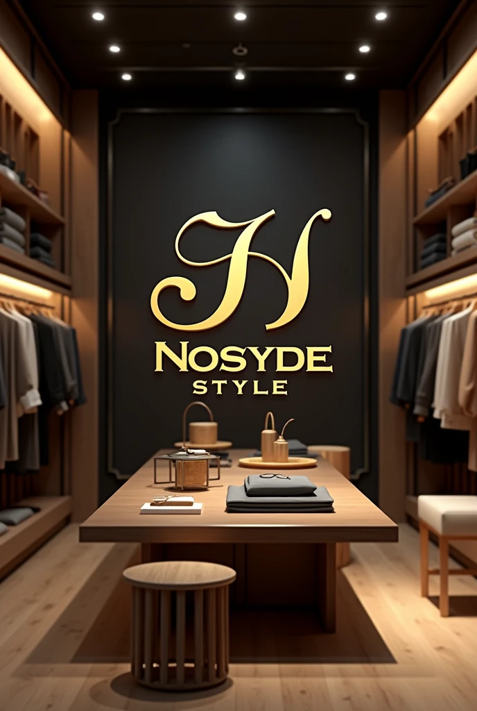 Luxury 3d style logo for a clothing brand called "Nosyde Style" you can add it in the background like some clothing store
