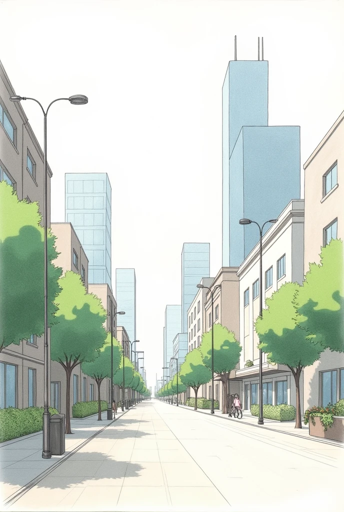 An easy urban drawing without people