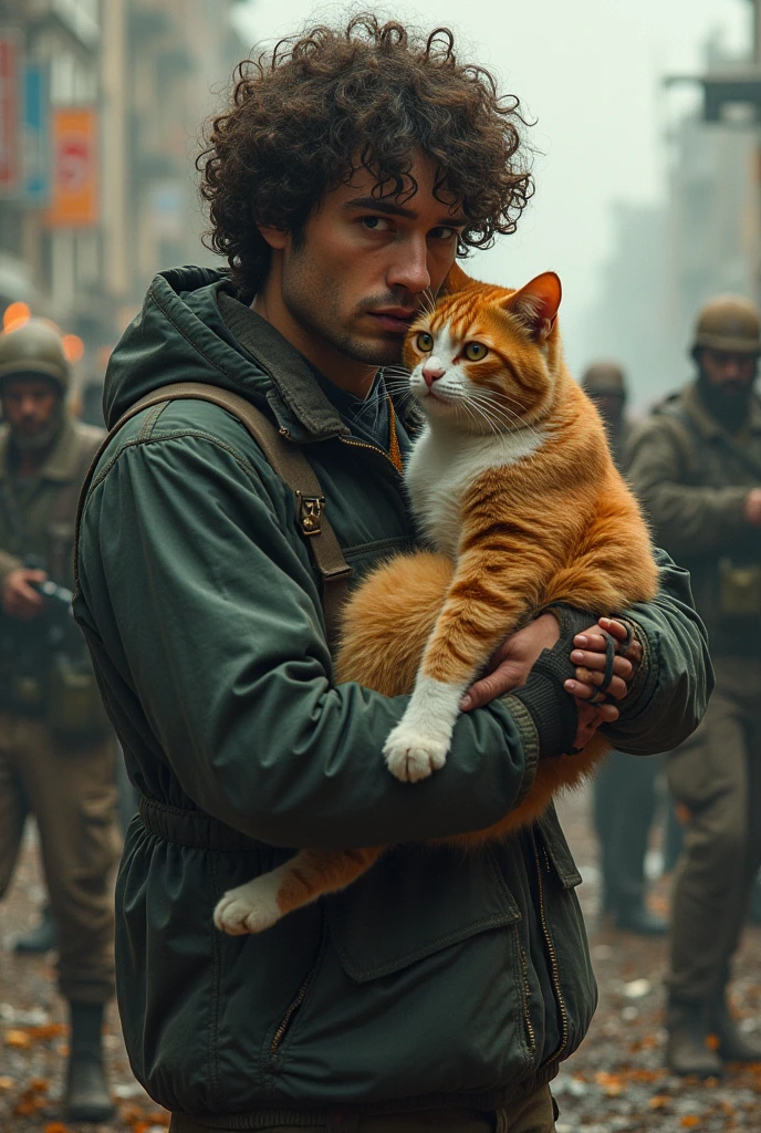 naughty man,stark,curly,barba,fatter,orange and white cat, zombies, apocalypto, ax,missiles, Puppy,doberman,demons