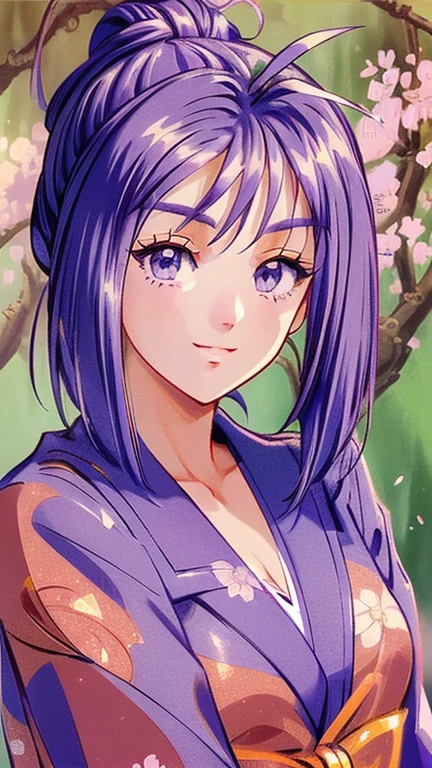 ((masterpiece)),((Ayako Katagiri)),((Katagiri Ayako)),((Mischievous Smile)),Anatomically perfect fingers,(((Cherry blossom trees))),(((Taisho Romance))),Cherry tree in full bloom,Hakama,Sakura wars