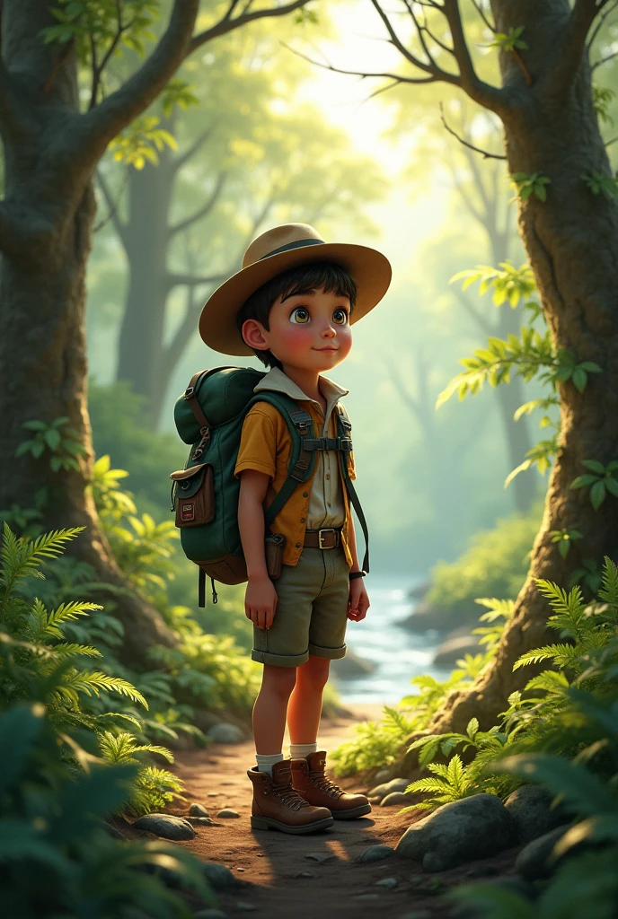 Young boy on jungle adventure